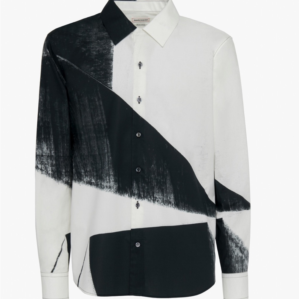 NWT Alexander McQueen Men's Brushstroke Shirt size - 16